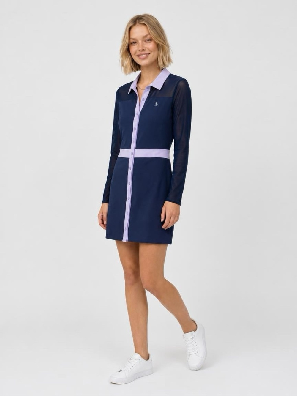 Original Penguin Navy Dress with Lavender Trim M